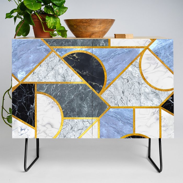 Geometric Marble Mosaic 01 Credenza