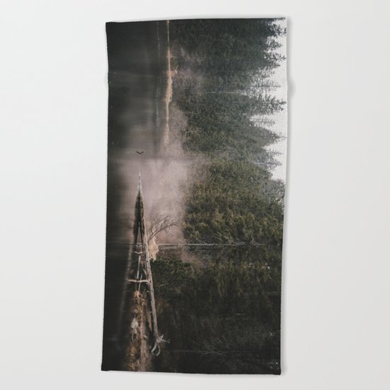 In the Fog - Landscape Photography Beach Towel