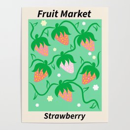 Fruit Market Strawberry Original Artwork Poster