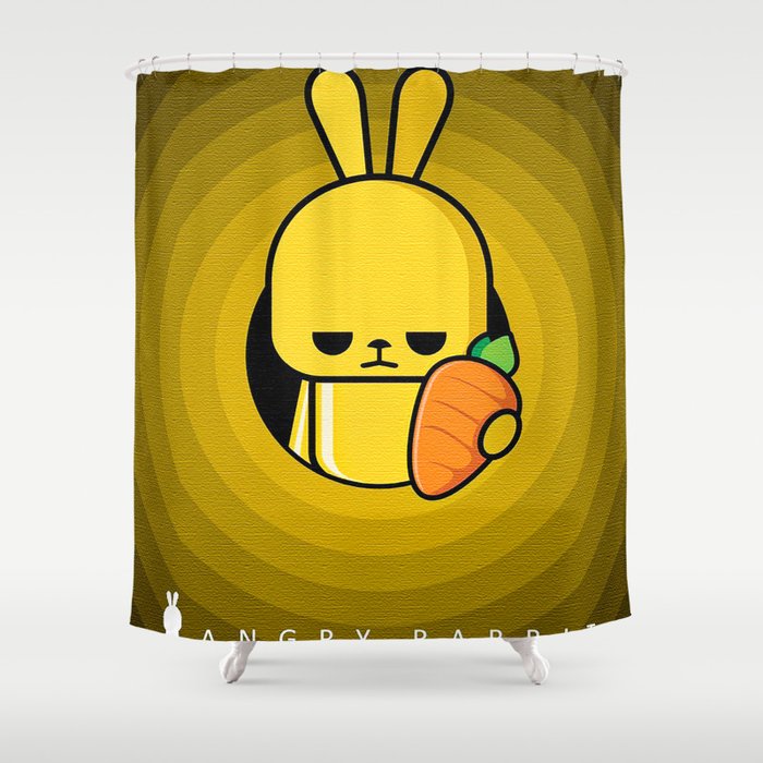 Angry Rabbit Shower Curtain