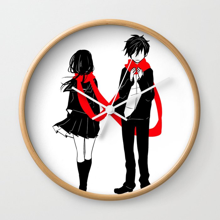 Red Scarf of Fate Wall Clock