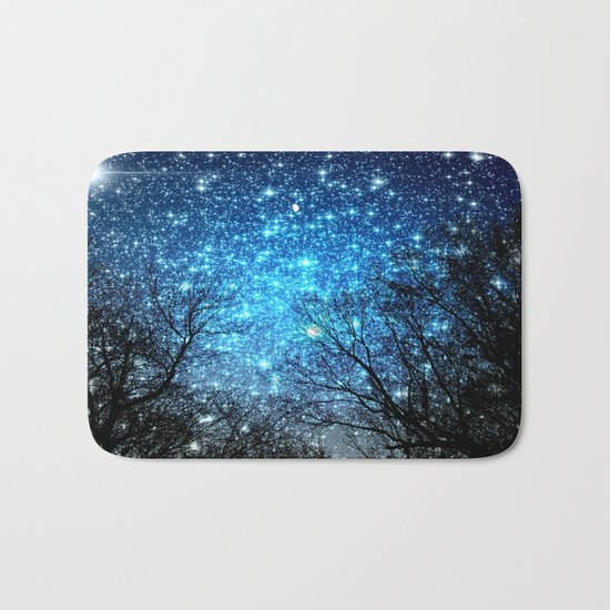 Black Trees Blue SPACE Bath Mat