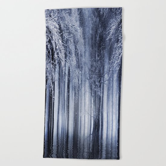 Mystical Winter Lake Beach Towel