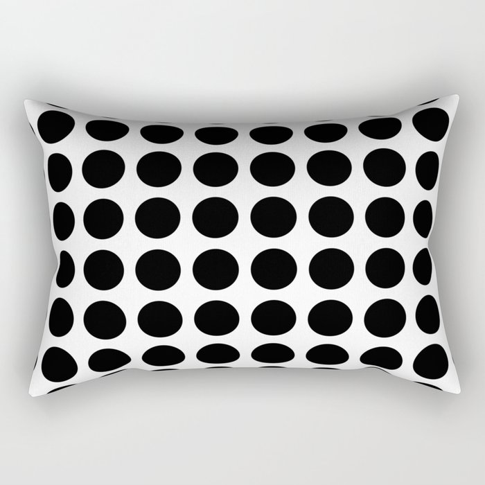 White and Black Dots Rectangular Pillow