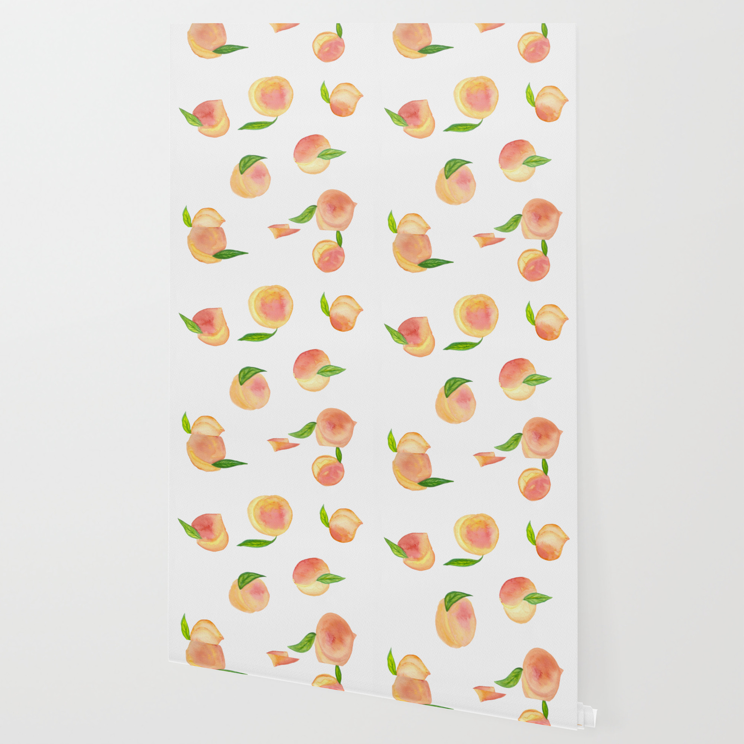 Fun Watercolor Peaches Wallpaper By Kuallidesigns Society6