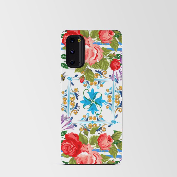 Italian,Sicilian art,majolica,tiles,Flowers Android Card Case