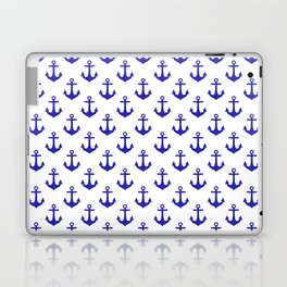Anchors (Navy Blue & White Pattern) Laptop Skin