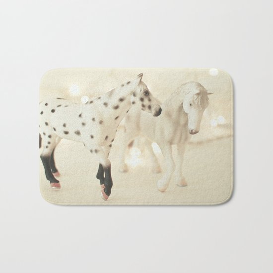 White Horses Bath Mat
