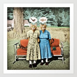 Two Cool Kitties: What's for Lunch? Art Print