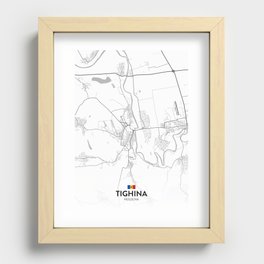 Tighina, Moldova - Light City Map Recessed Framed Print