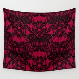 Bats and Beasts - Blood Red Wall Tapestry