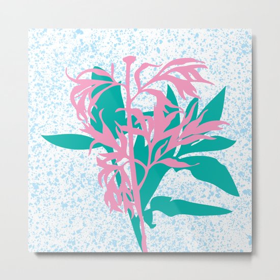 Leaves with branch Metal Print