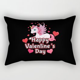 Love Kawaii Unicorn Heart Day Valentines Day Rectangular Pillow