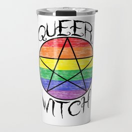 Queer Witch Rainbow Pentacle Travel Mug