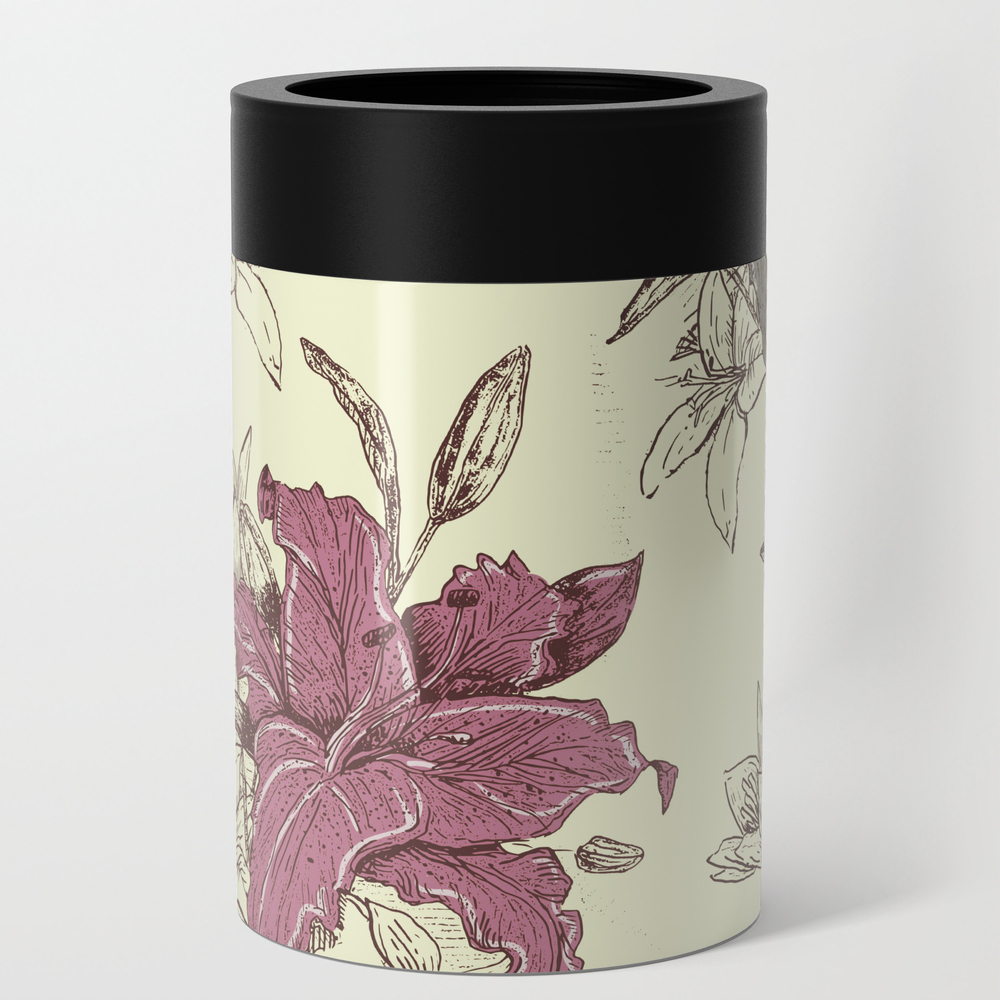 Lily Pattern Can Cooler by romuloqueiroz