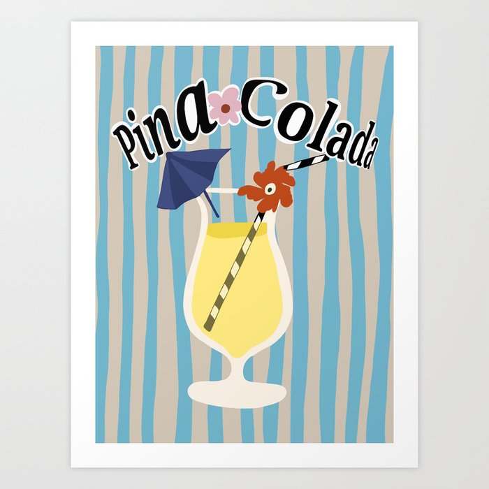 Pina Colada cocktail Art Print