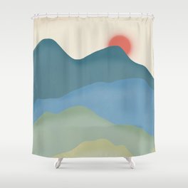 Layers of minimal mountains Shower Curtain