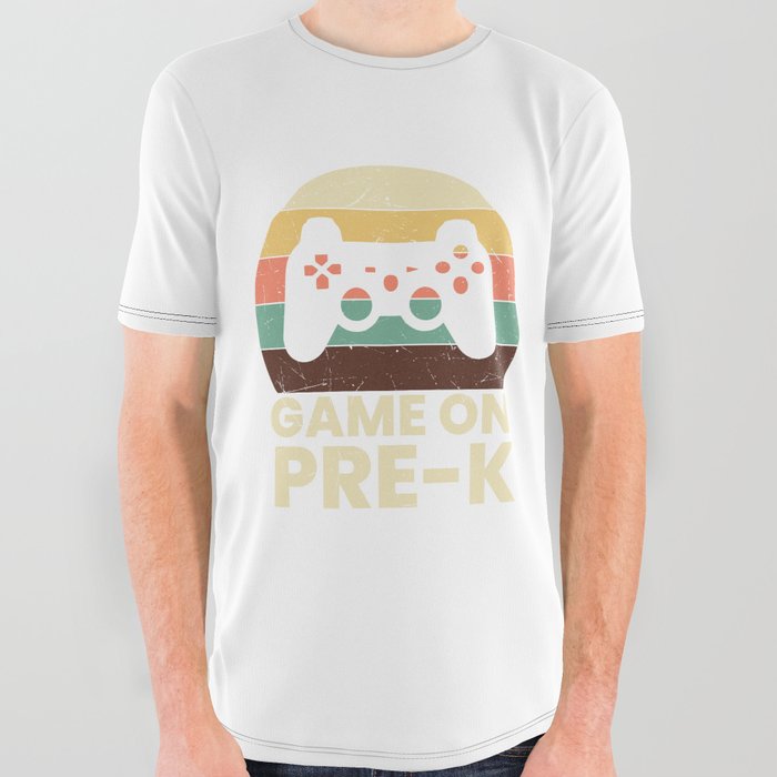 Game On Pre-K Retro School All Over Graphic Tee