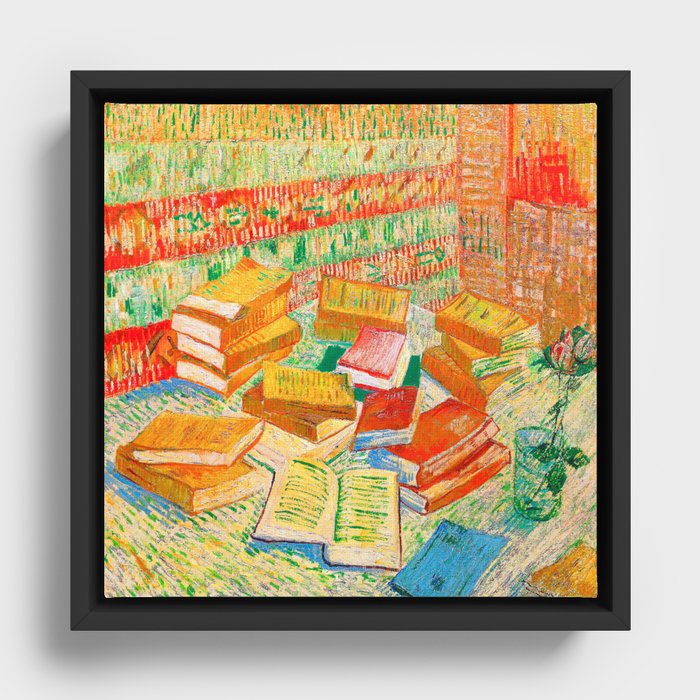 Van Gogh Still Life with French Novels Framed Canvas