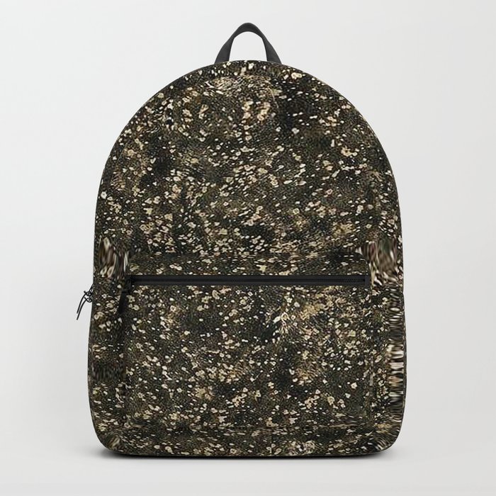 Gold and Tan Hide Print Backpack