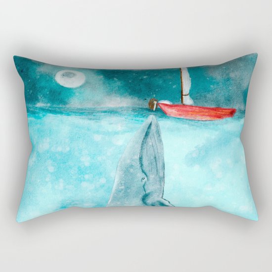 Whale illustration Rectangular Pillow