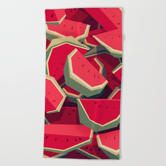 Too many watermelons Beach Towel