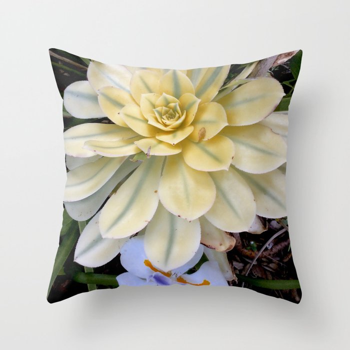 Giant white succulent Throw Pillow