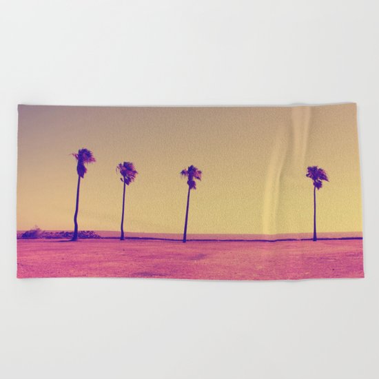 Four Palms In Paradise Beach Towel