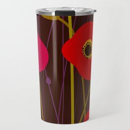 Red Poppy Flowers by Friztin Travel Mug