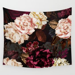 Vintage & Shabby Chic - Midnight Rose and Peony Garden Wall Tapestry