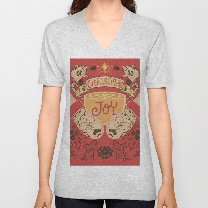 Christmas Joy V Neck T Shirt