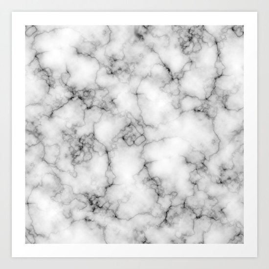 White Marble Texture Art Print
