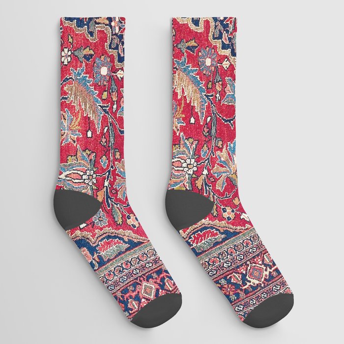 Bijar Kurdish Northwest Persian Rug Print Socks