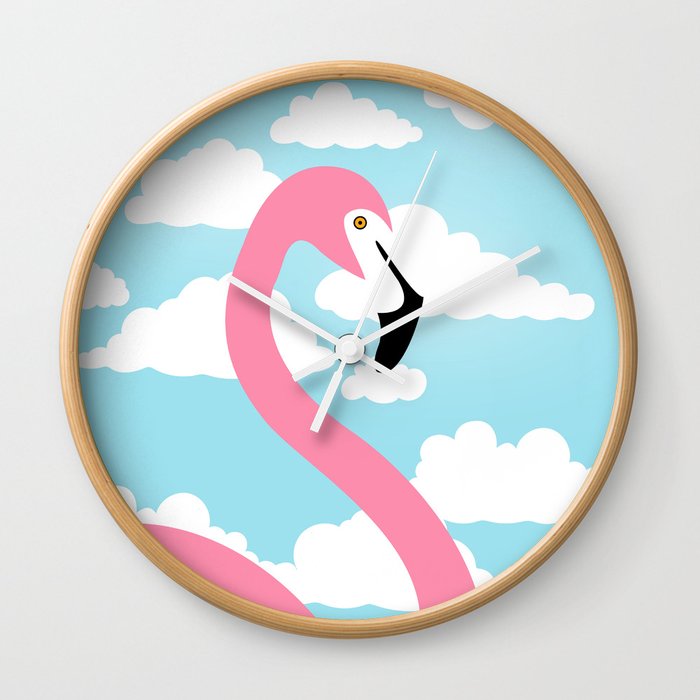 Flamingo Sky Wall Clock