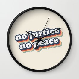 No Justice No Peace BLM 2020 Wall Clock