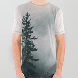 Forest mist beneath the mountain peaks All Over Graphic Tee