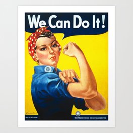 We Can Do It Iconic Rights Woman Lithograph Retro Reproduction Art Print