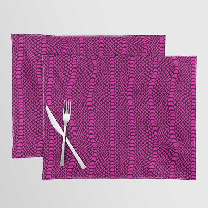 Neon Pink Snake Skin Pattern Placemat