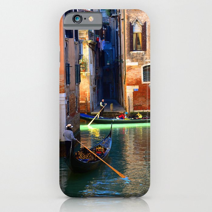 Gondoliers On A Venetian Canal iPhone Case