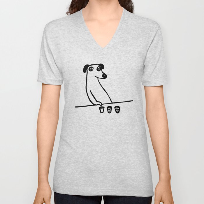 Drunk Dog T Shirt Graphic V Neck T Shirt