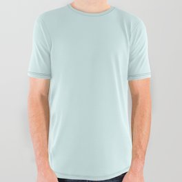 Light Aqua Blue Solid Color Pantone Ice Castle 11-4606 TCX Shades of Blue-green Hues All Over Graphic Tee