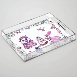 Hedgehogs Birthday Acrylic Tray