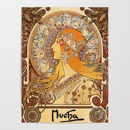 Alphonse Mucha Zodiac La Plume Poster