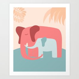Mama elephant Art Print