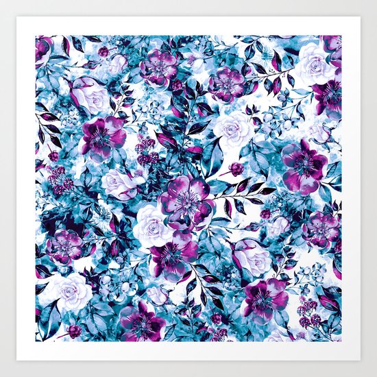 RPE FLORAL BLUE Art Print