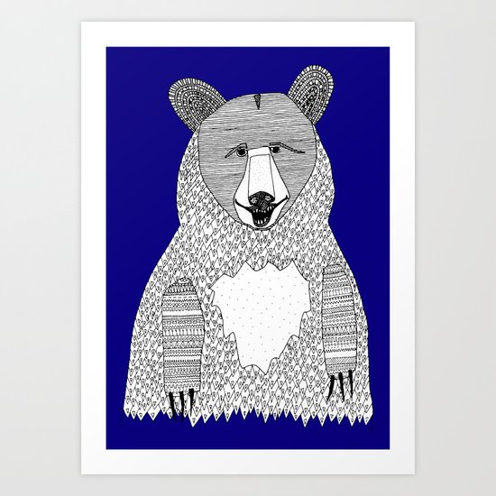 Blue Bear Art Print