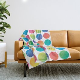 Colorful, Abstract, Modern Design - Rainbow Gradient Dots Throw Blanket