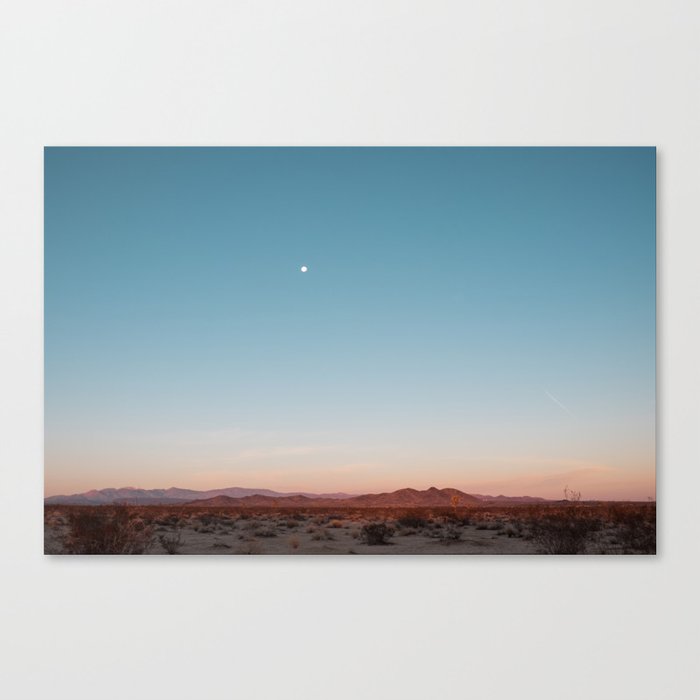 Desert Sky with Harvest Moon Canvas Print