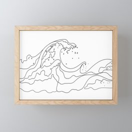Minimal Line Art Ocean Waves Framed Mini Art Print