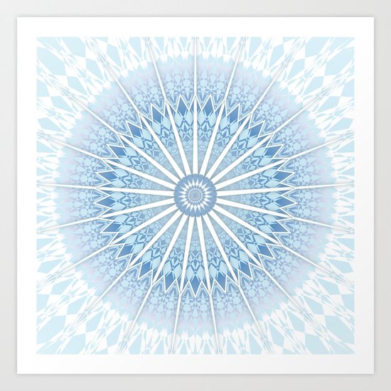 Pale Blue Mandala Art Print